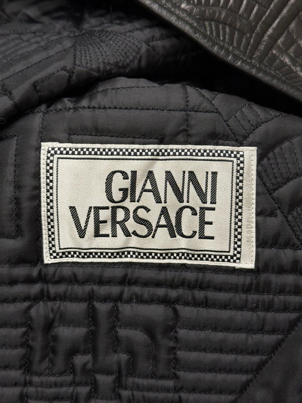 A/W1990 Gianni Versace embossed leather coat