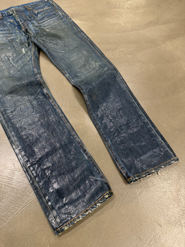 F/W 2003 Dior by Hedi Slimane green waxed denim