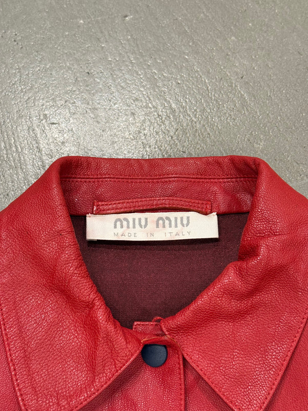 S/S2000 Miu Miu runway varsity leather jacket