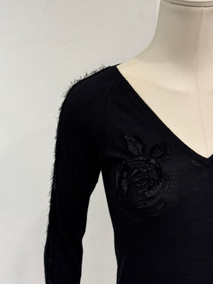 A/W2005 Christian Dior by John Galliano velvet logo rose knit