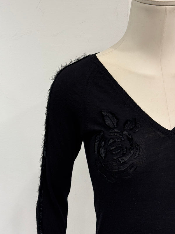 A/W2005 Christian Dior by John Galliano velvet logo rose knit