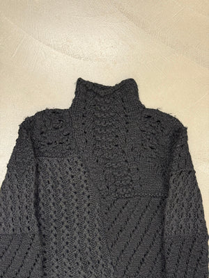 1990s Emporio Armani patchwork heavy hand knitted sweater