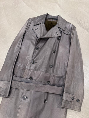 2000s YVES Saint Laurent by Pilati leather trench coat with removable lining