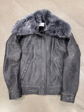 Load image into Gallery viewer, A/W 2009 Maison Margiela rabbit fur aviator leather jacket
