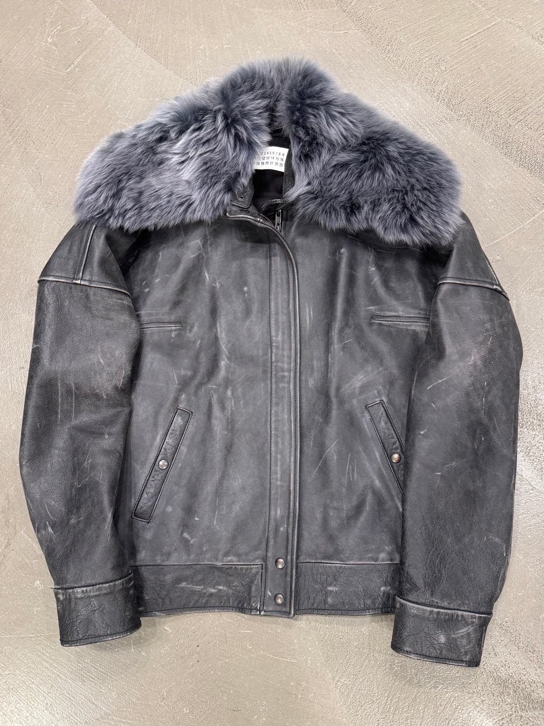 A/W 2009 Maison Margiela rabbit fur aviator leather jacket