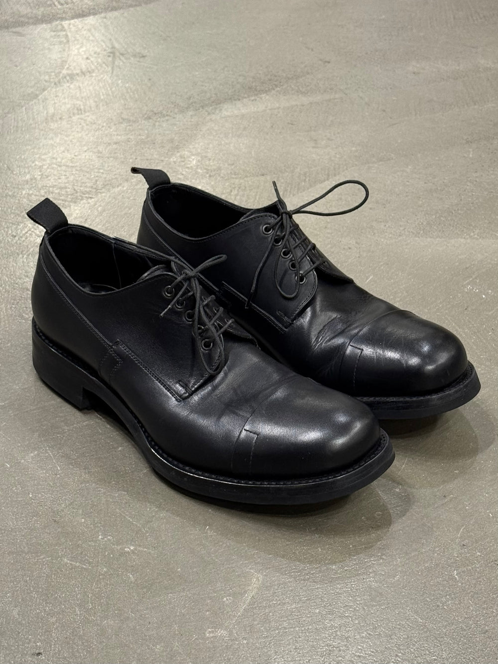 2000s Prada leather derby shoes