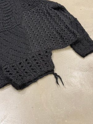 1990s Emporio Armani patchwork heavy hand knitted sweater