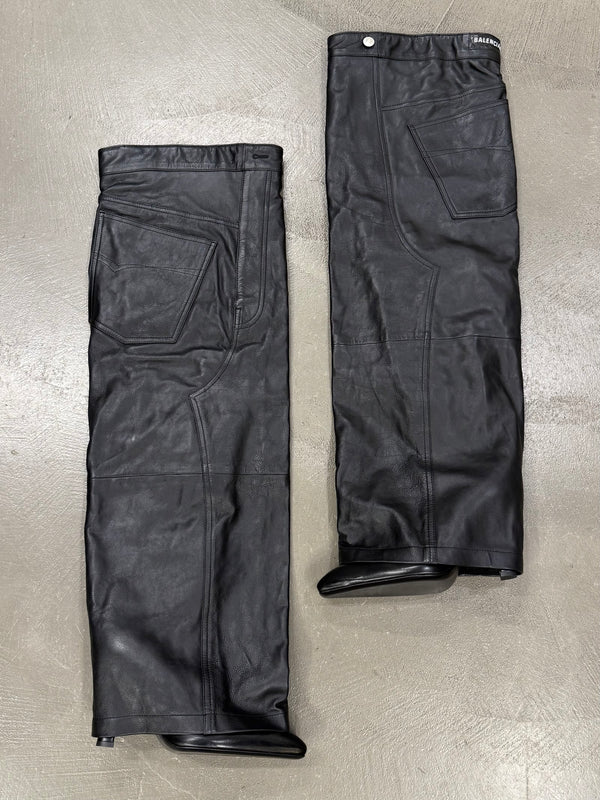 Balenciaga Falkon thigh-high leather pants boots