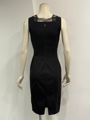 2000s Roberto Cavalli lace trim midi dress