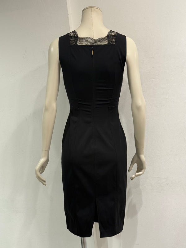 2000s Roberto Cavalli lace trim midi dress