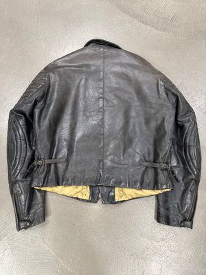 1980s Armani biker reinforced leather jacket