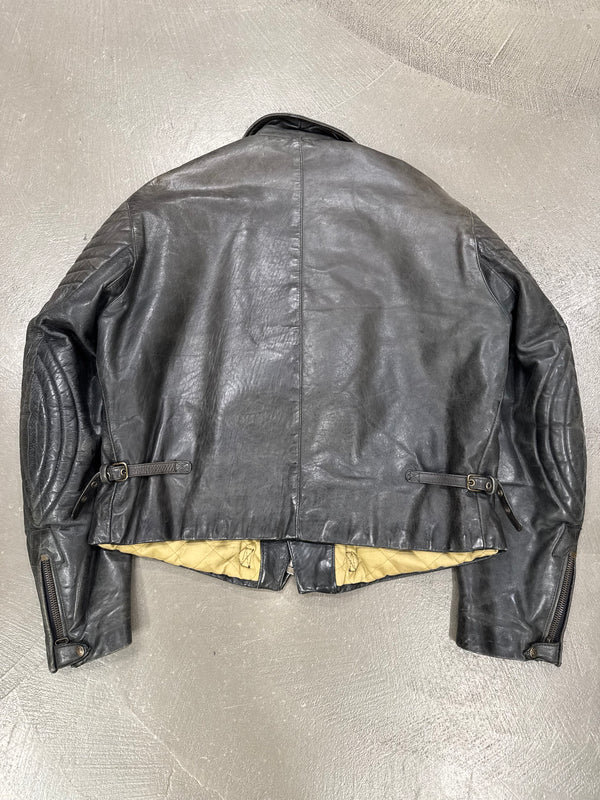 1980s Armani biker reinforced leather jacket