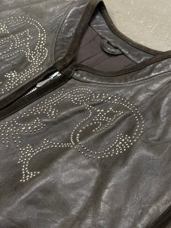 1980s Gianni Versace studded leather vest