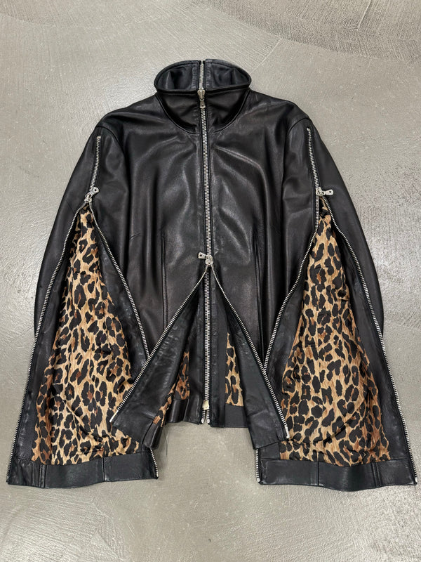 S/S2003 Dolce & Gabbana multi zipper leather jacket