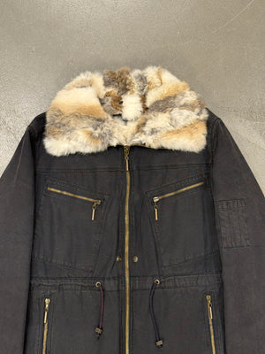 2000s Cavalli fur military parka