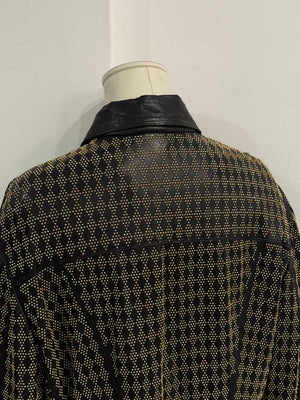 S/S1992 Gianni Versace studded leather jacket with heavy gold metal studs