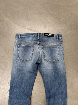 Balmain distressed blue jeans
