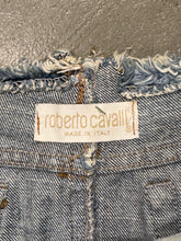 Load image into Gallery viewer, S/S2001 Roberto Cavalli runway long denim skirt with gold details
