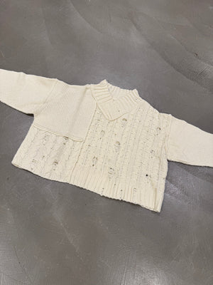 2000s Y’s by Yohji Yamamoto cropped oversized reconstructed sweater