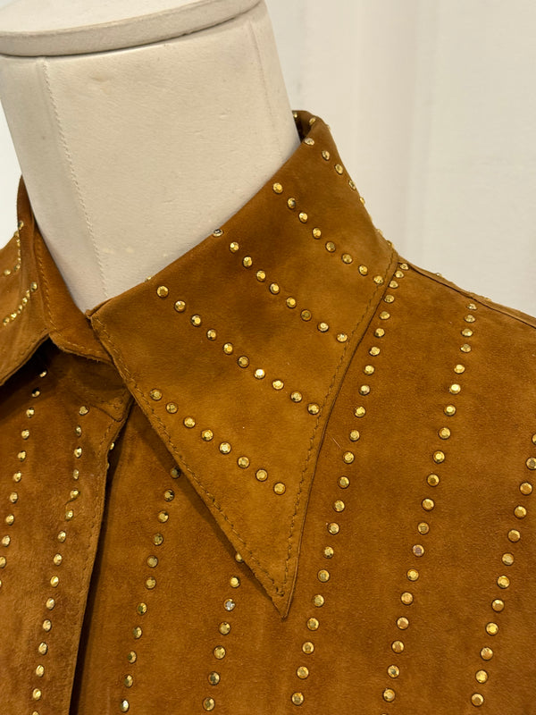 2001 Dolce & Gabbana studded embellished suede leather jacket