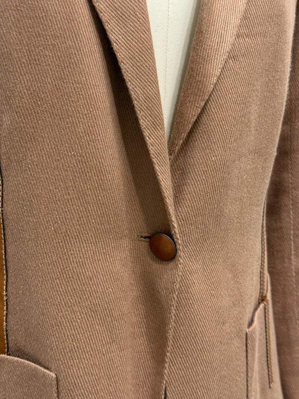 1990s Hermès leather collar blazer