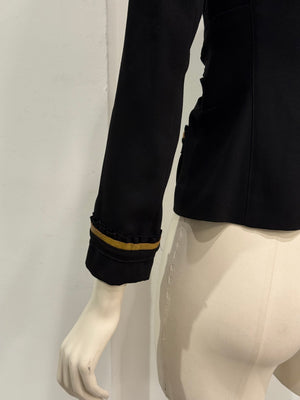 2006 Prada gold trimmed pleated jacket