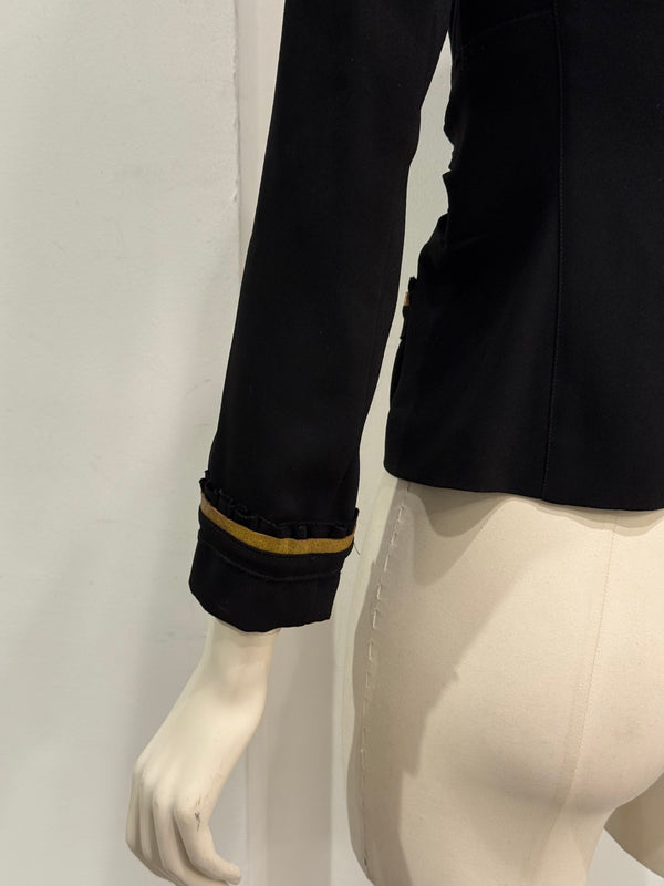 2006 Prada gold trimmed pleated jacket