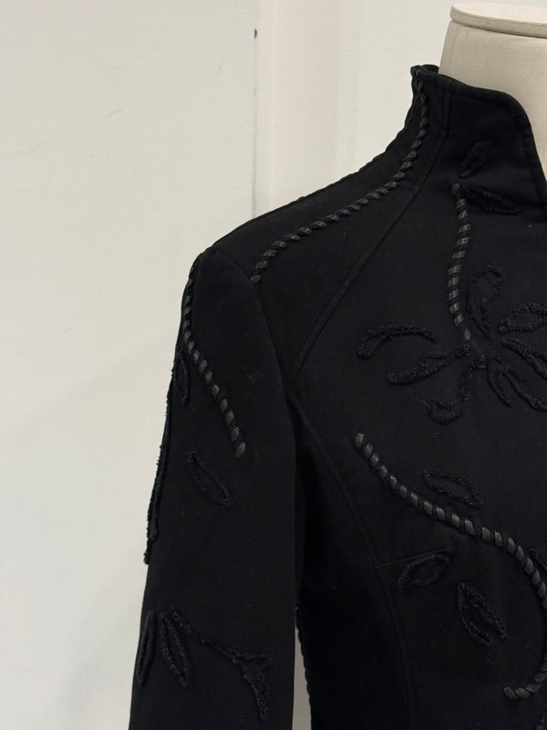 2000s Roberto Cavalli embroidered lace up jacket