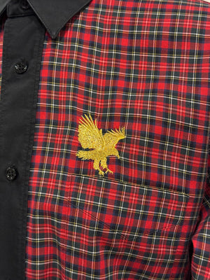 A/W2005 Dior by Hedi Slimane runway eagle embroidery check shirt