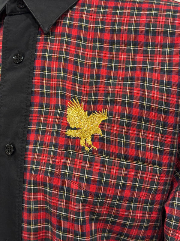 A/W2005 Dior by Hedi Slimane runway eagle embroidery check shirt