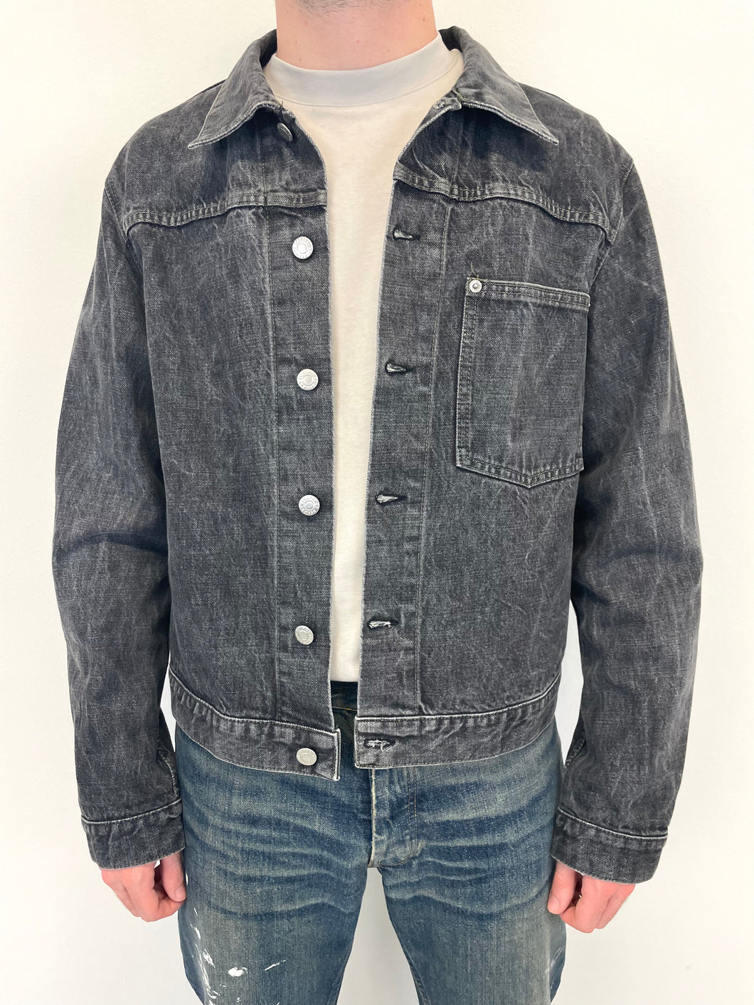 2000s Helmut Lang 1 pocket vintage denim jacket