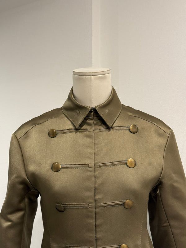 2000s Louis Vuitton by Marc Jacobs Napoleon military silk trench coat