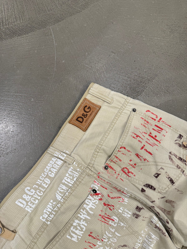 SS2005 Dolce & Gabbana “recycled garment” graffiti cargo pants