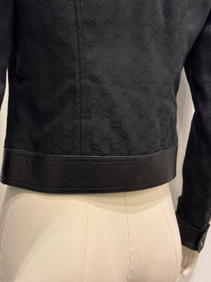 A/W2000 Gucci by Tom Ford monogram canvas jacket with leather trim