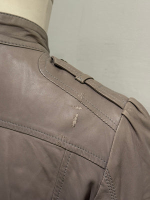 2000s Cavalli asymmetric military leather jacket