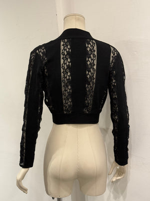 2000s Dolce & Gabbana  lace tie-front cropped cardigan