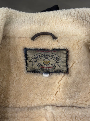 1990s Armani shearling aviator bomber jacket