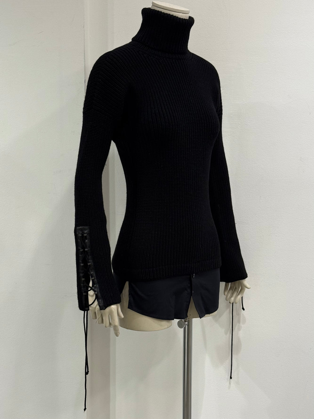 1990s Gucci by Tom Ford lace-up turtleneck knit