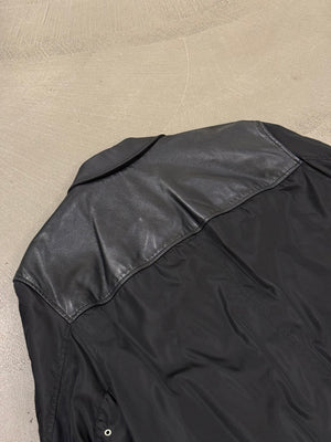 2000s Prada leather panel nylon jacket