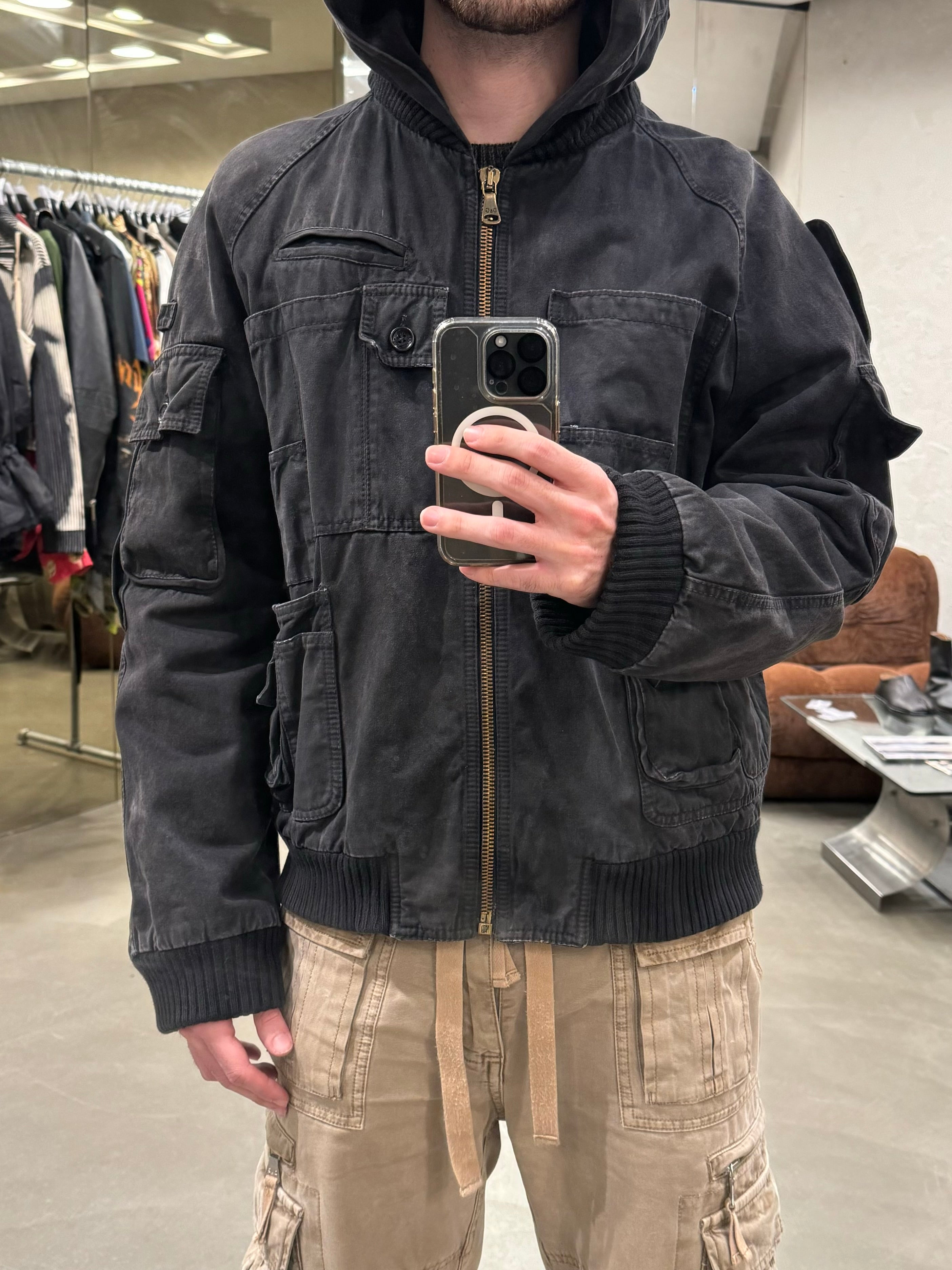 A/W 2003 Dolce & Gabbana multi pocket cargo bomber jacket