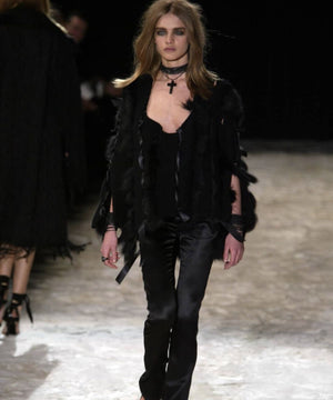 A/W2002 Gucci by Tom Ford fox fur black wool knit