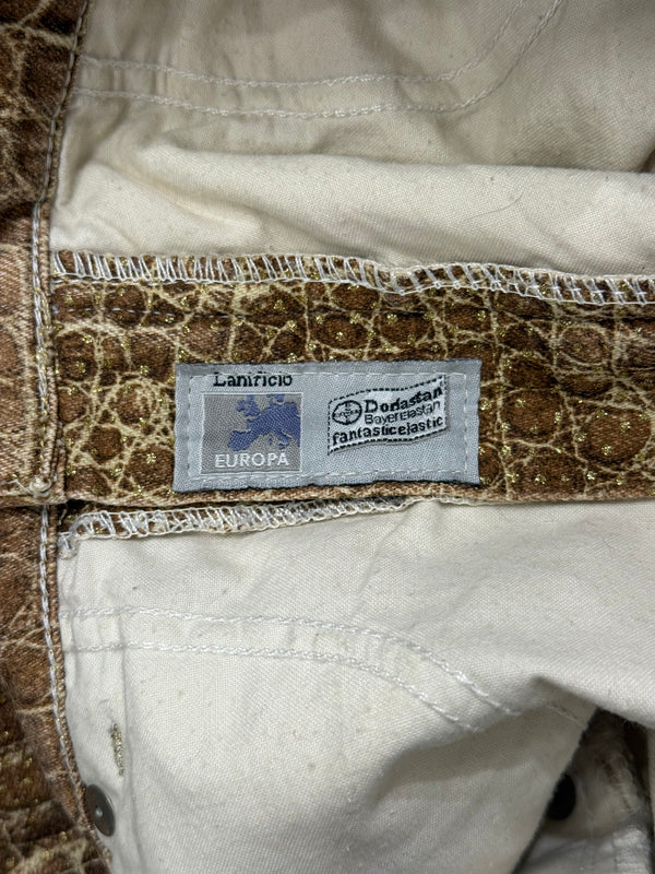 1990s Roberto Cavalli crocodile print pants