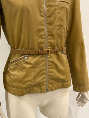 2000s Prada belted nylon zip-up jacket