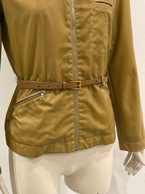 2000s Prada belted nylon zip-up jacket