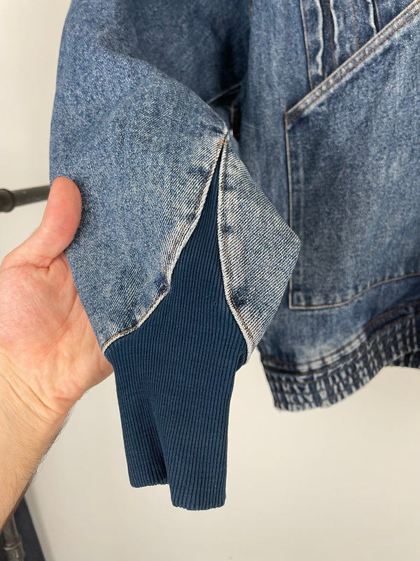 1986 Katharine Hamnett cargo bomber denim jacket