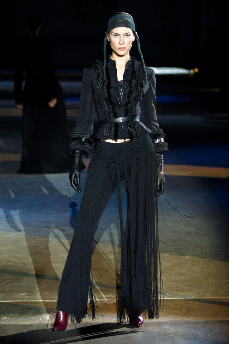 2000s Alexander Mcqueen レイヤードパンツ 2000 Alexander McQueen Flared Leather Trousers