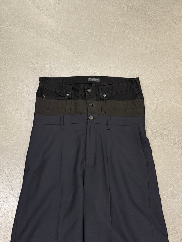 S/S2024 Balenciaga triple waist wide leg tailored pants