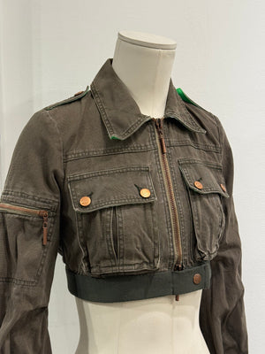 1990s Cavalli cropped military jacket