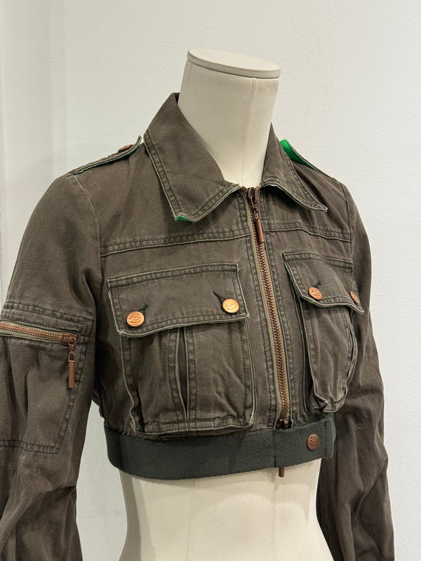 1990s Cavalli cropped military jacket