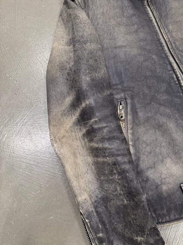 A/W2003 Dolce & Gabbana artisanal distressed sergeant leather jacket